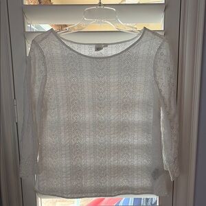 GAP Women's White Eyelet/Broderie Top S